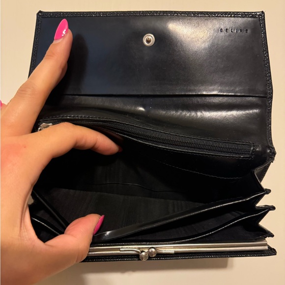 VINTAGE Celine Wallet Long Folded Plate Calf Leather - Picture 6 of 9